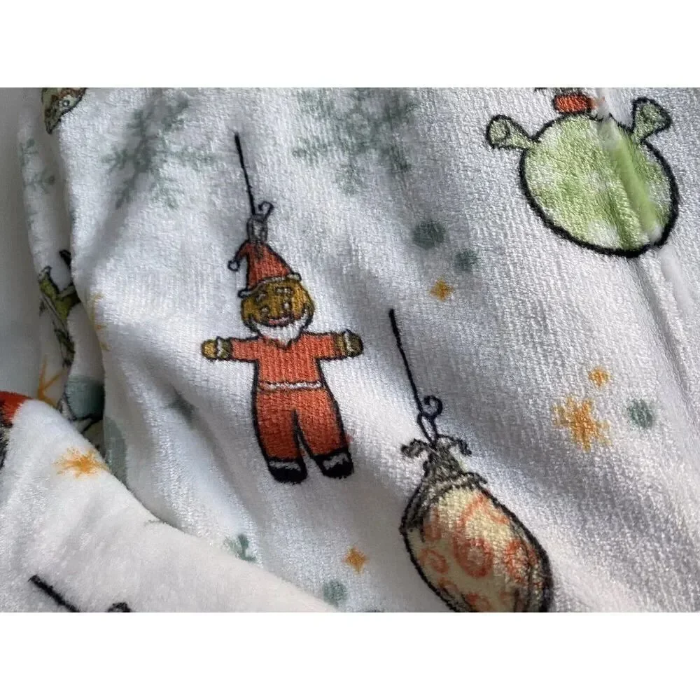 Shrek Christmas Throw Blanket‎ 50 X 70” Donkey Puss N Boots Gingie Holiday NEW